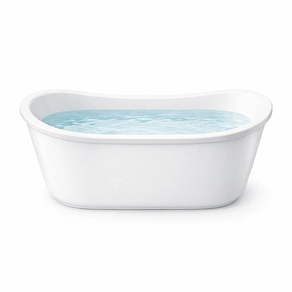 Freistehende Acrylbadewanne Weiß 170 cm