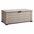 Gartentruhe aus Kunststoff Holzoptik Grau 120x45x60 cm