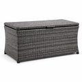 Garten-Aufbewahrungsbox Polyethylen Rattanoptik Grau