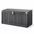 Aufbewahrungsbox Holzoptik Dunkelgrau