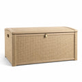 Aufbewahrungsbox Kunststoff Rattanoptik 120x50x60cm Beige