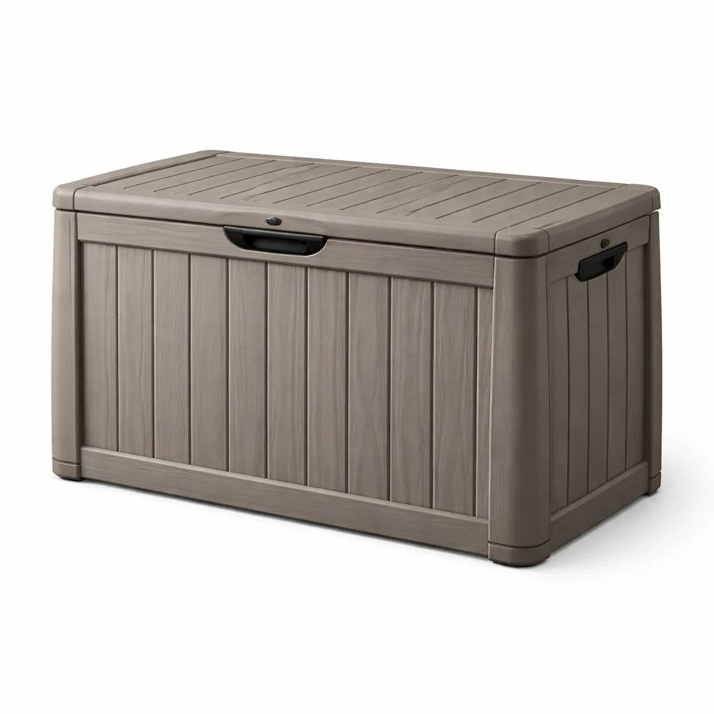 Garten Aufbewahrungsbox rechteckig Kunststoff 120 x 45 x 60 cm Grau