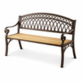 Gartenbank aus Gusseisen und Holz 125 cm Braun/Beige