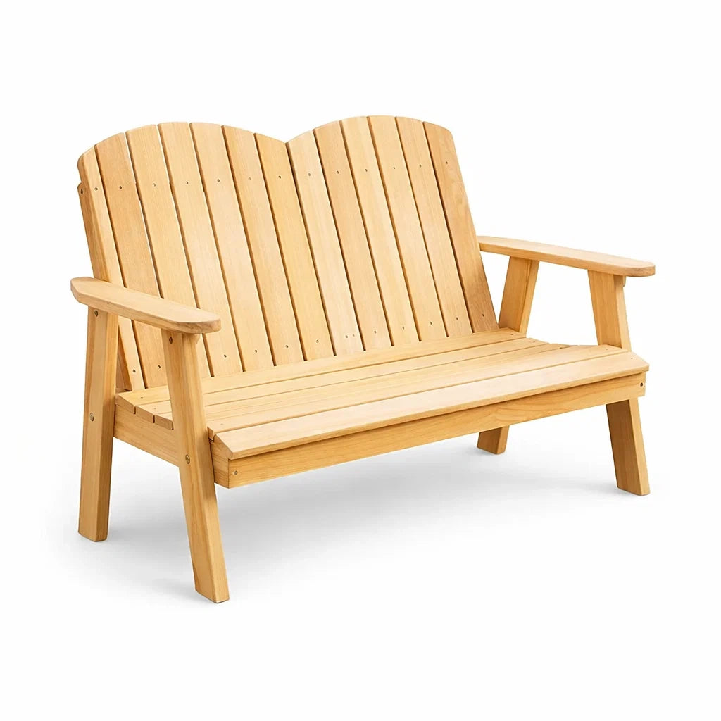 Holzbank aus Kiefer für Außen, 2-Sitzer, Natur