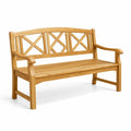 Holzbank Teak 3-Sitzer 150x60x90 cm Hellbraun
