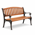 Gartenbank aus Holz und Gusseisen 120 cm Braun/Schwarz
