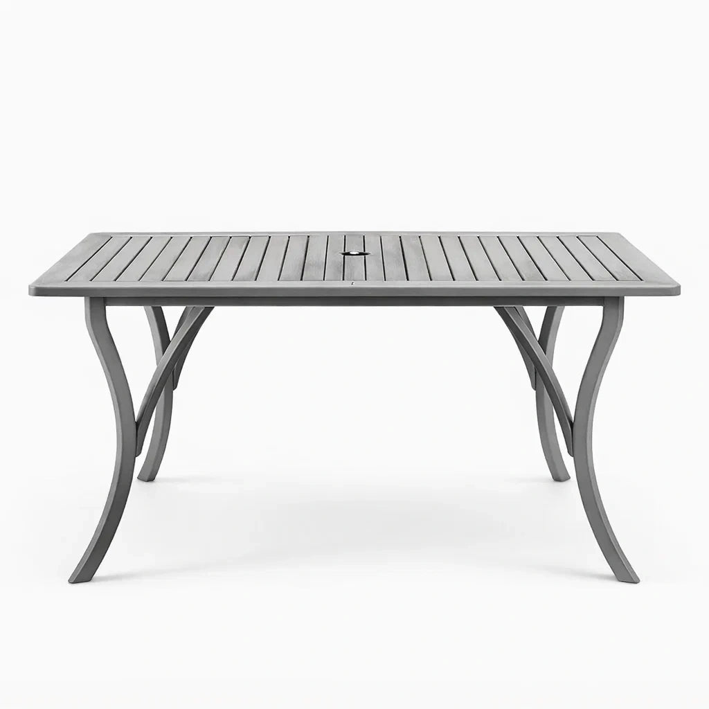 Aluminium Gartentisch Grau 150x90x75 cm