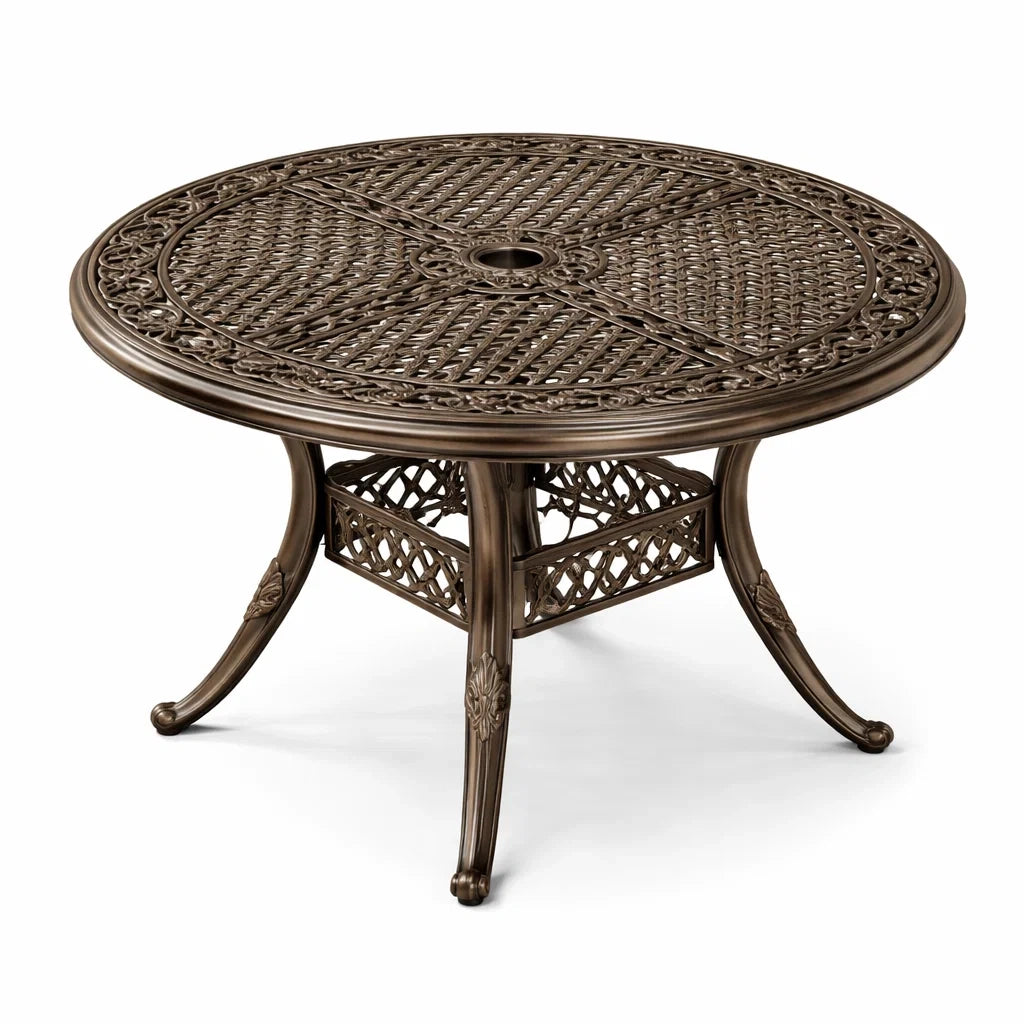 Runder Gartentisch Aluminium Bronze Ø 120 cm