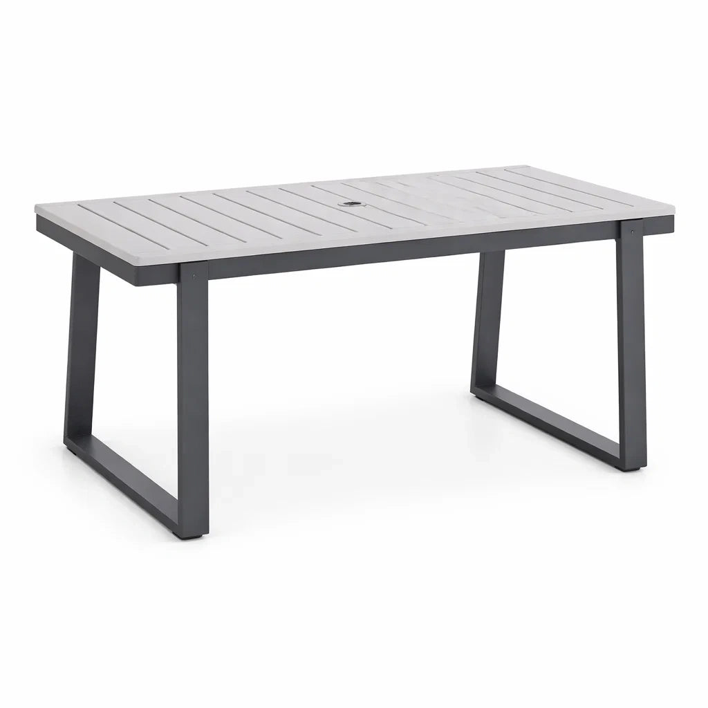 Gartentisch Aluminium Polyholz Grau 180x90x75 cm
