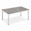 Rechteckiger Esstisch aus Aluminium und Polywood 180x90 cm Grau/Silber