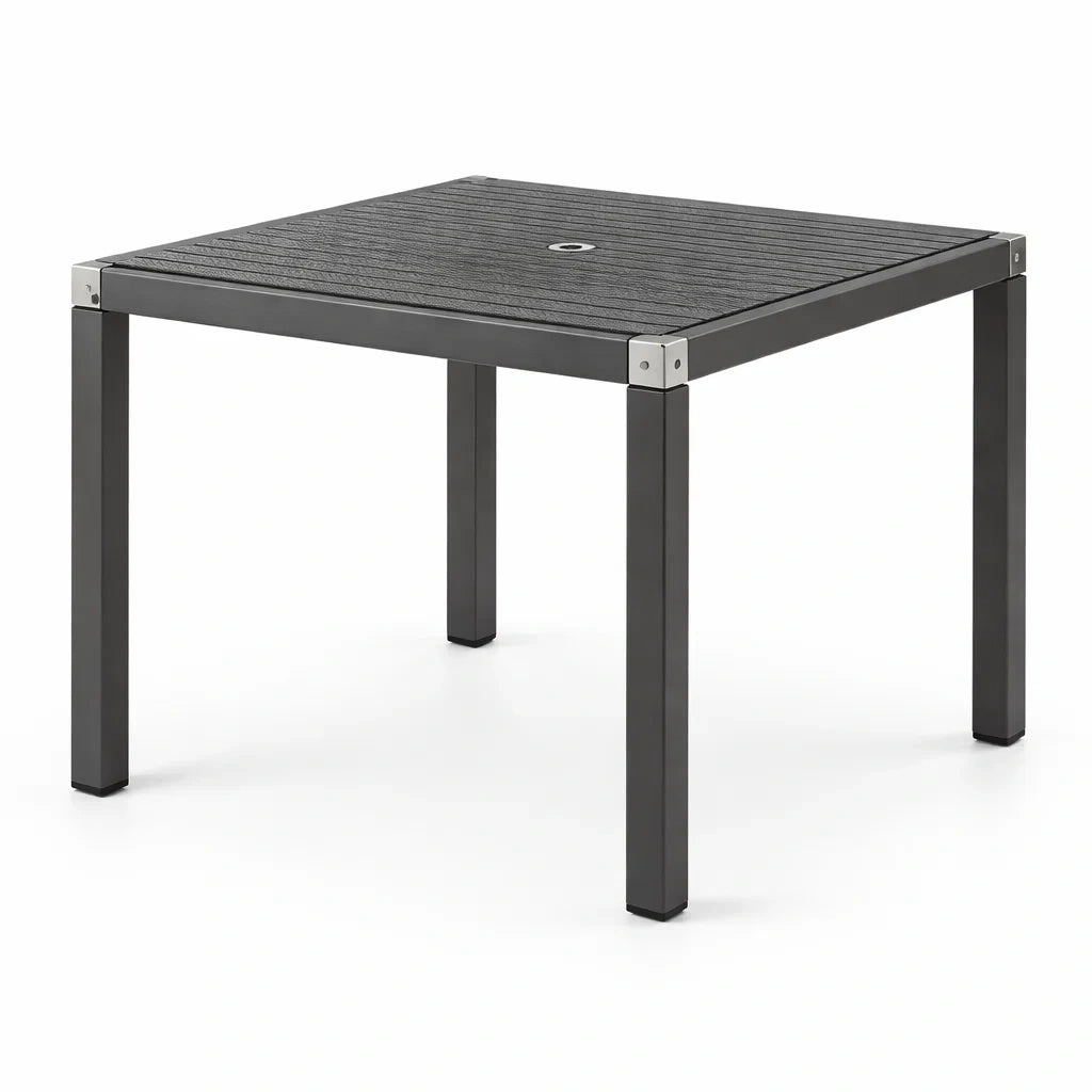 Gartentisch quadratisch Aluminium Polywood 90x90cm Anthrazit