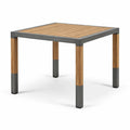 Quadratischer Tisch Aluminium Teak natur/grau