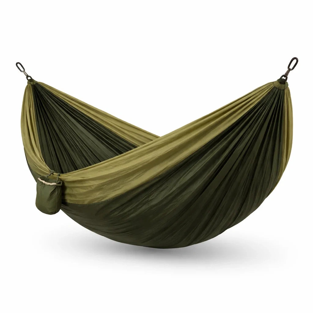 Hängematte Doppelgröße 210T Parachute-Nylon Olivgrün/Khaki