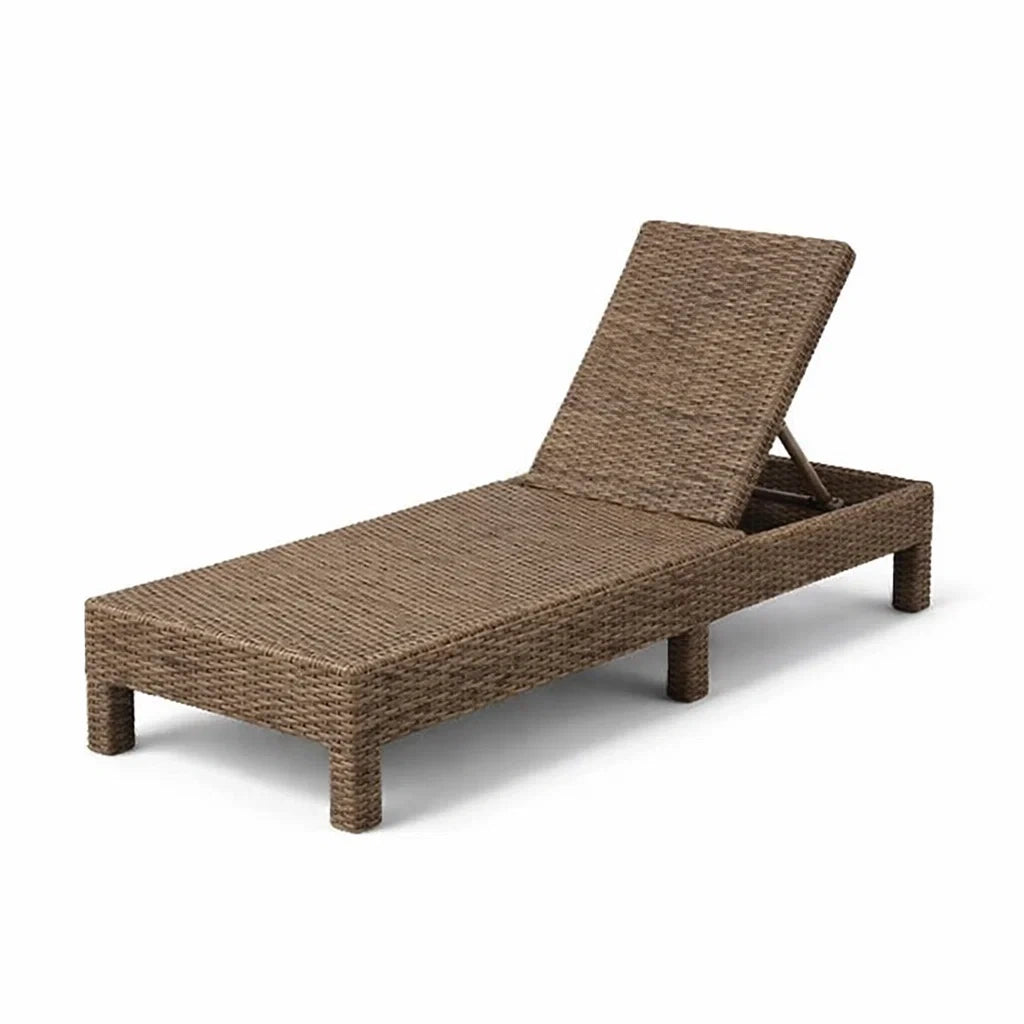 Polyrattan Sonnenliege Verstellbar 200 cm Braun