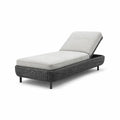 Gartenliege Aluminium PE-Rattan Grau