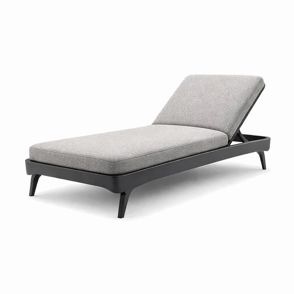 Gartenliege Aluminium Polyester Grau