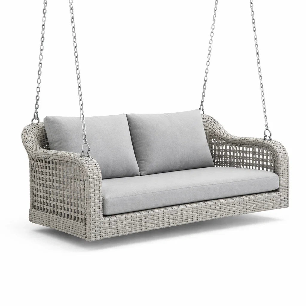 Hängesofa Polyethylen Rattan Grau 180x80x65 cm
